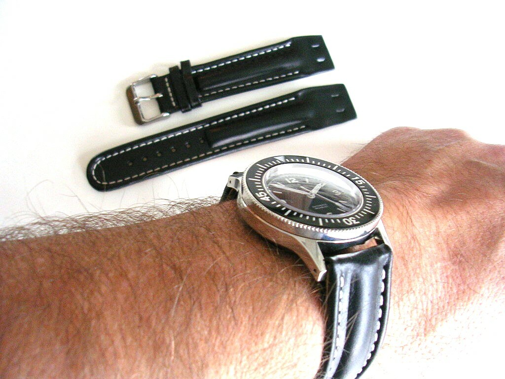 18mm Black Open End Aviator Pilot Military watch band strap IW SUISSE 19-20-22mm