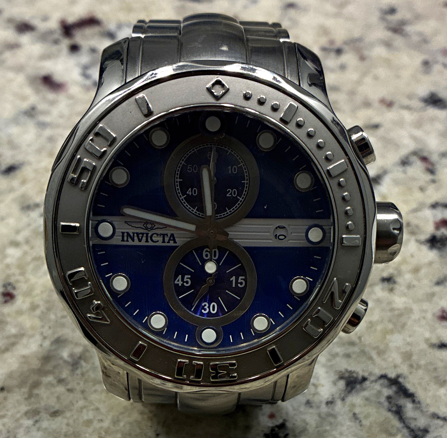 Invicta Pro Diver Men’s Chronograph Quartz 200m Blue Dial 50mm SS