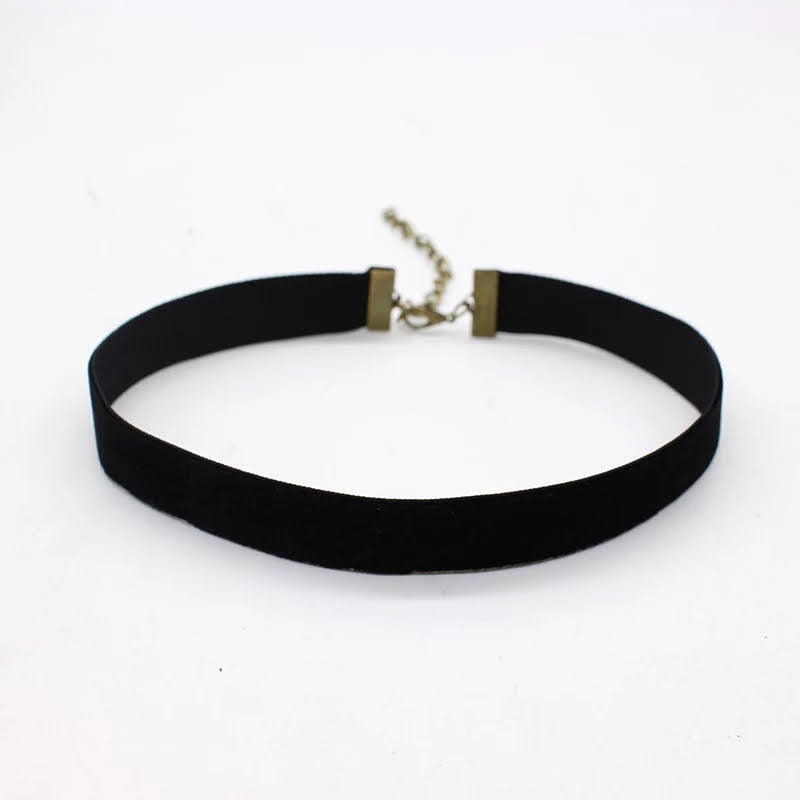 Choker necklace black bead gold or silver variety choices