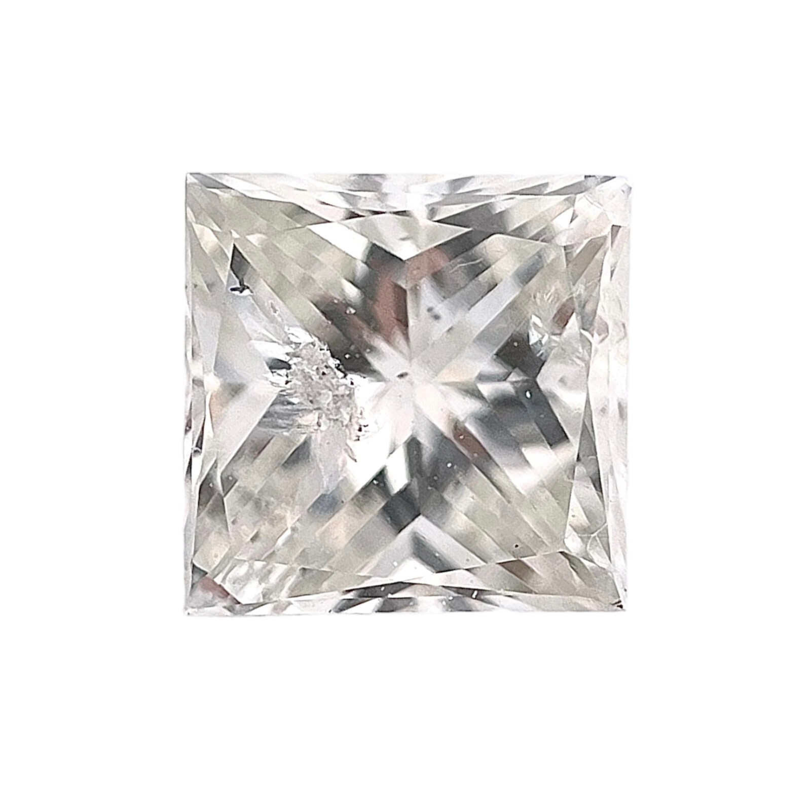 0.74 CARAT SQUARE BRILLIANT GIA CERTIFIED K COLOR I2 CLARITY DIAMOND