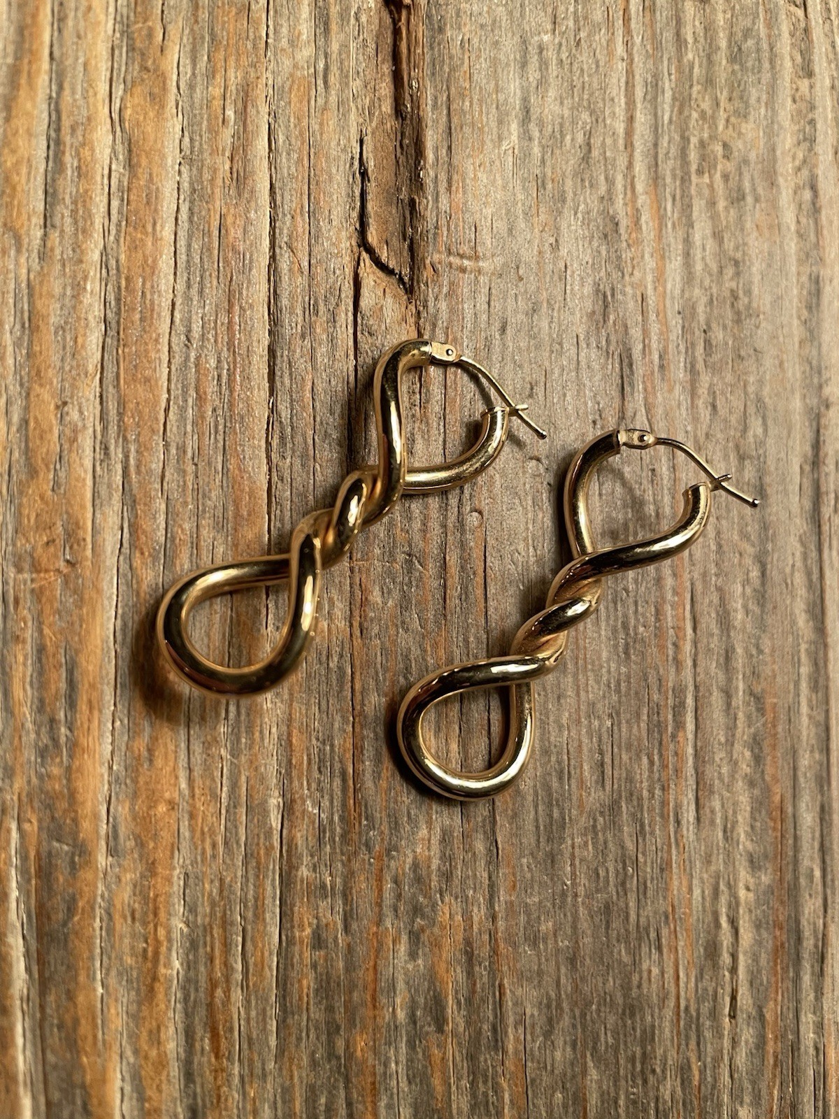 Double Twist Hoop Earrings 14K Yellow Eterna Gold