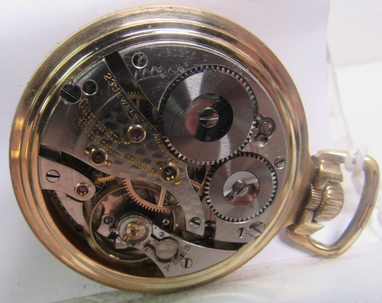 ANTIQUE VANGUARD WALTHAM POCKET WATCH WIND INDICATOR 23 JEWELS RAILROAD 1OK GF *