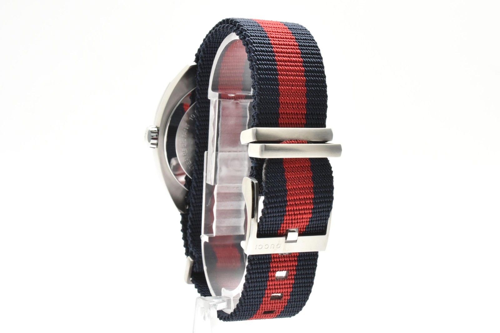 GUCCI 142.3 GG2570 Quartz Men’s Watch Navy Dial 40mm Steel Date Swiss Made Box
