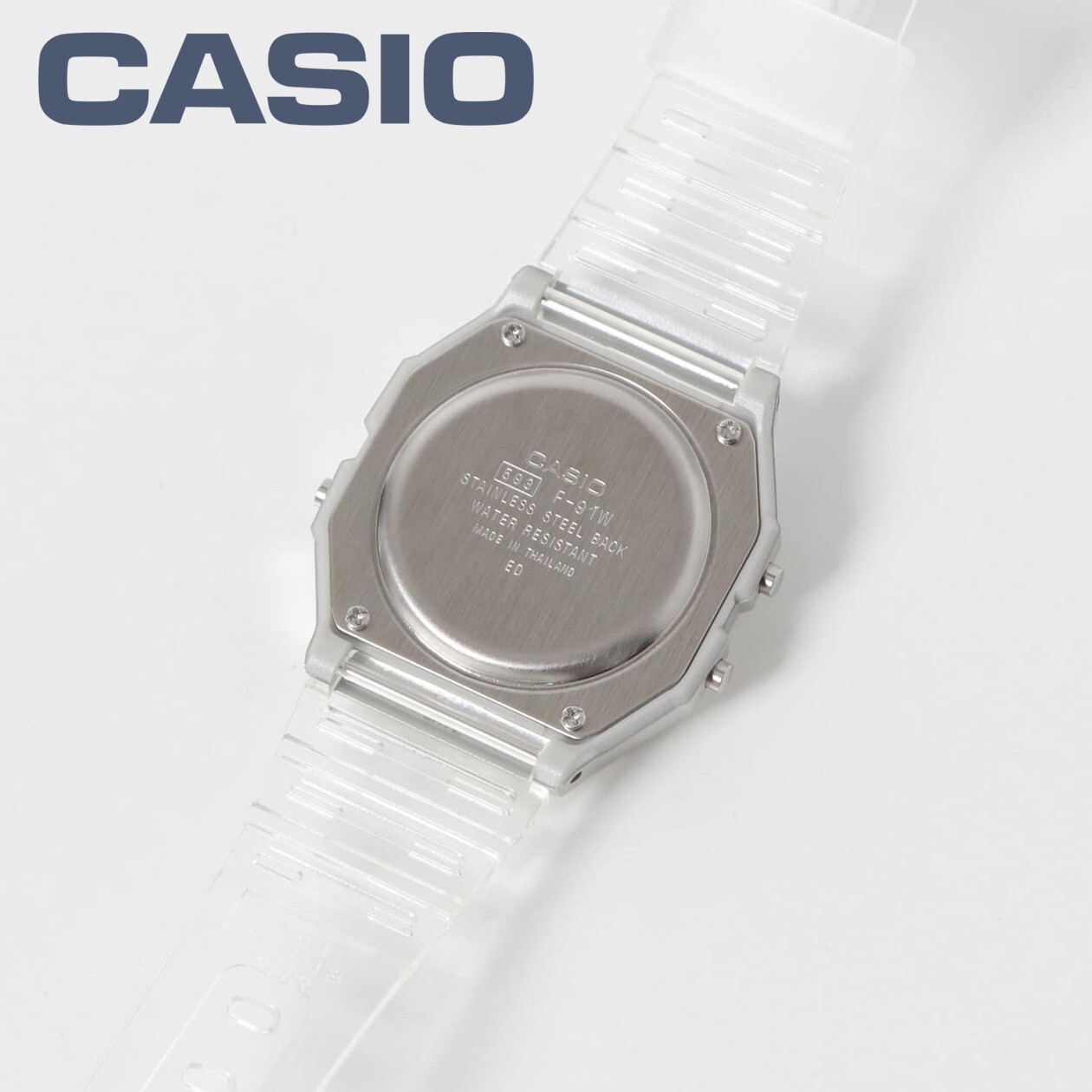 CASIO F-91WS-7JH Transparent Band Classic Digital Watch