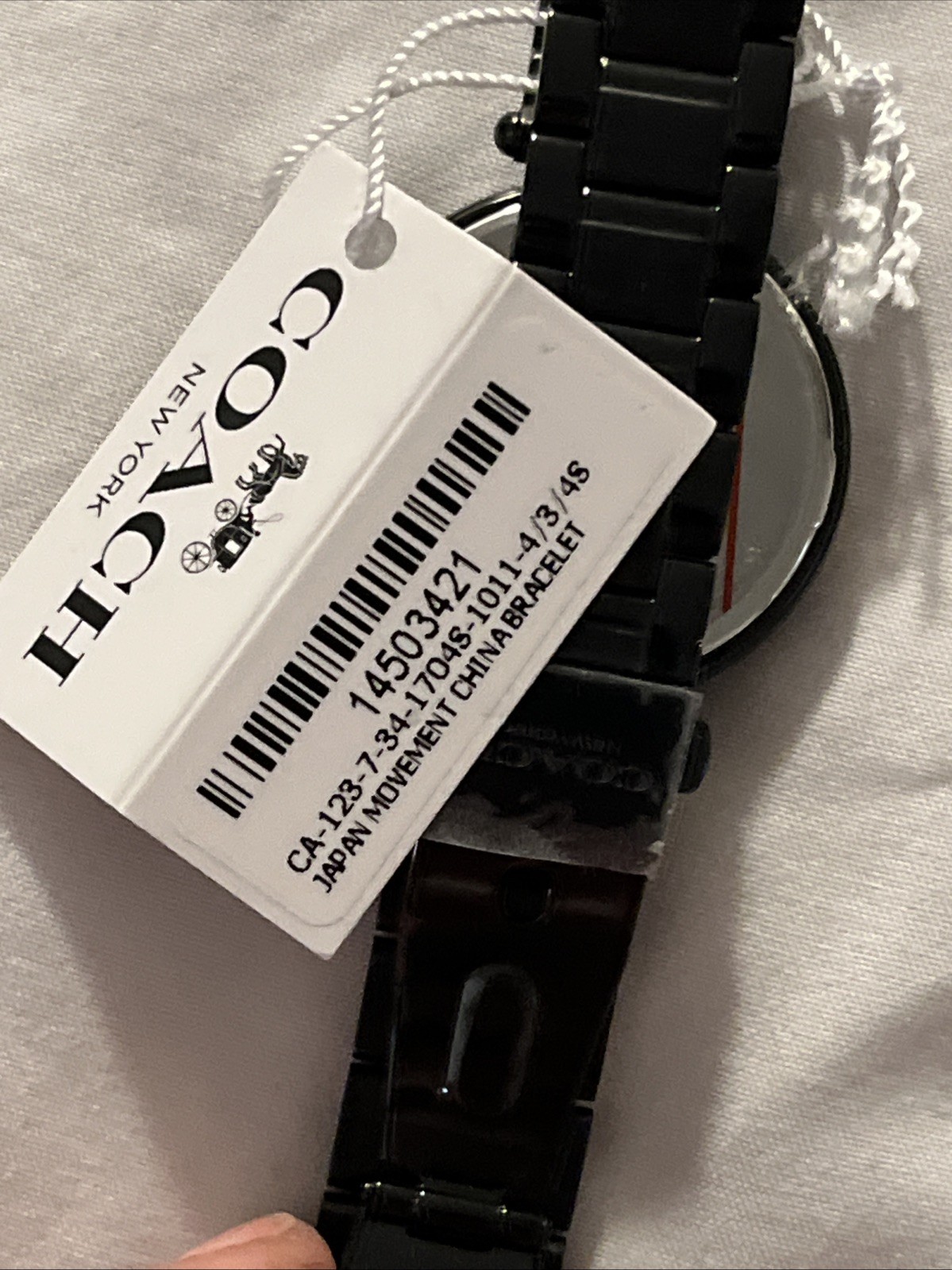 Women’s Black Coach Analog Watch NWT
