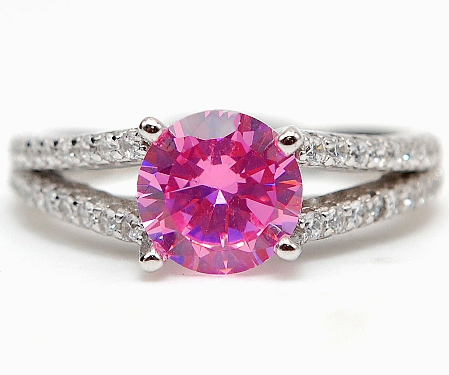 3CT Heat Treated Pink Topaz 925 Sterling Silver Ring Jewelry Sz 6 MB1-1
