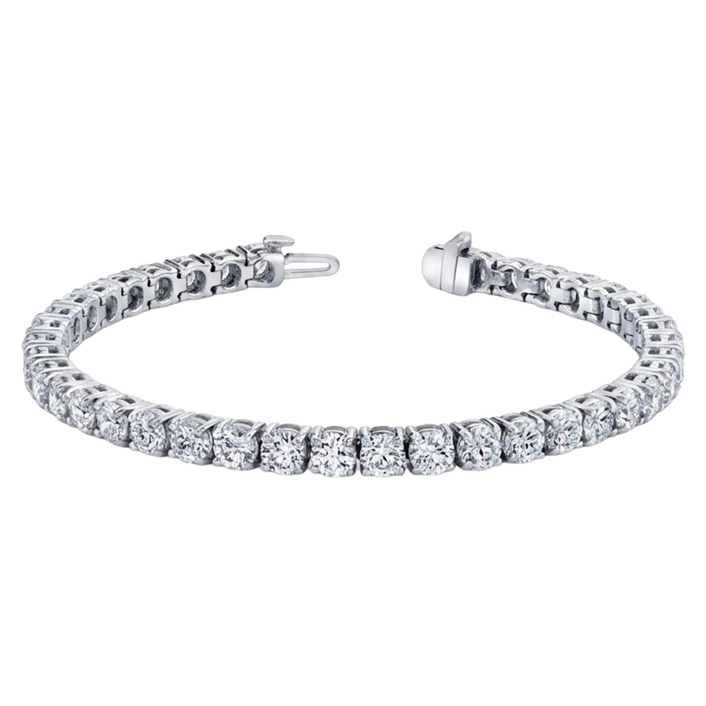 Platinum 9.00 CTW Natural Diamond Tennis Bracelet 38 Round Brilliant Diamonds