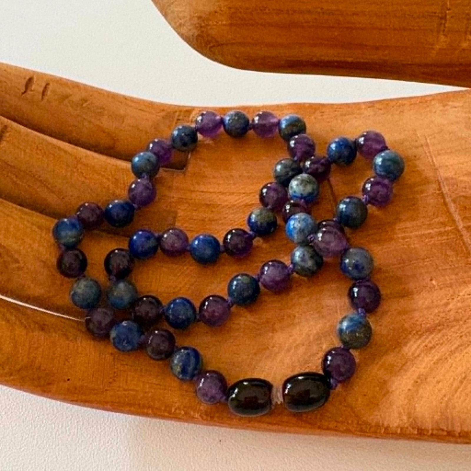 Baltic Essentials ADHD “AMETHYST- LAPIS LAZULI” Necklace 14″ Age 5-12 Years.