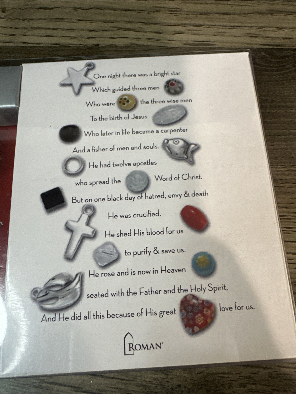 Roman, Inc. Beaded Stretch Bracelet Christ’s Story Christian Charm