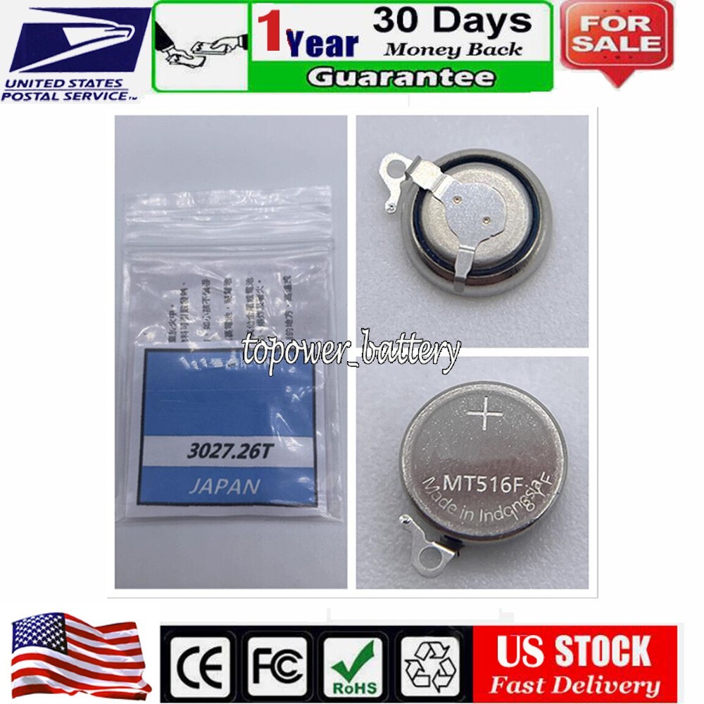 For Seiko Solar Watch Capacitor Battery MT516F V115 V116 V117 302726T, 3027-26t