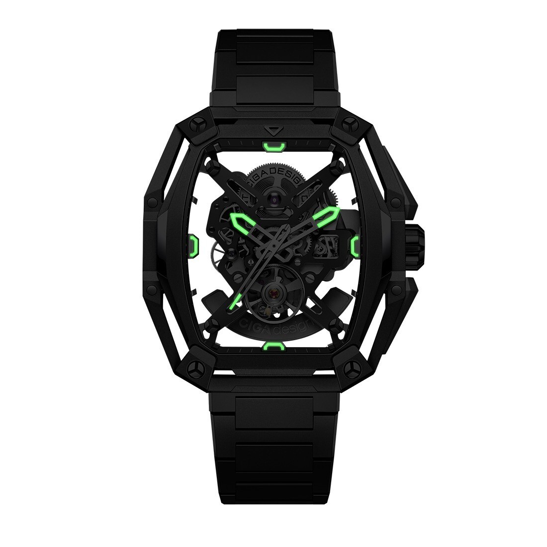 CIGA Design Z Hunter Steel Skeleton Tonneau Black Men’s Watch