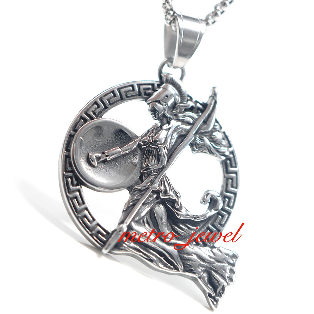 JXC Female Womens Greek Goddess Athena Protection Pendant Necklace For Women