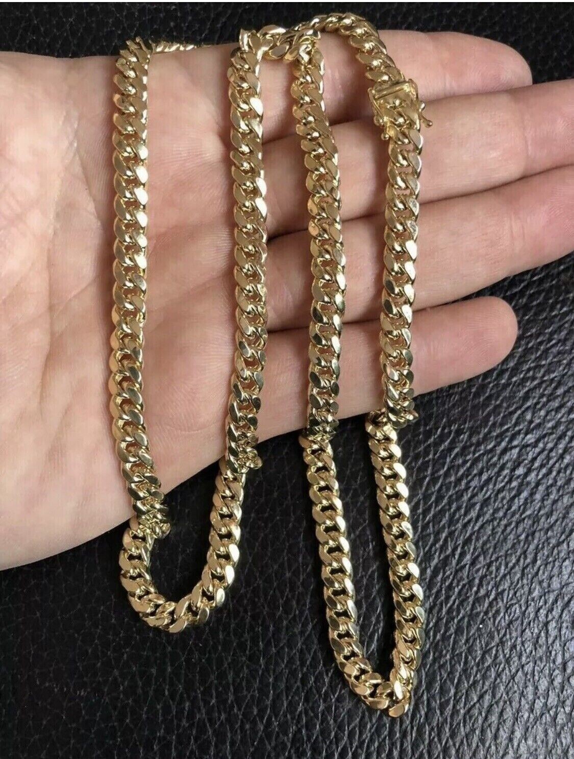 Men’s Pure 14k Yellow Gold 6.50mm Miami Cuban Link Chain 24″ Necklace Box Lock