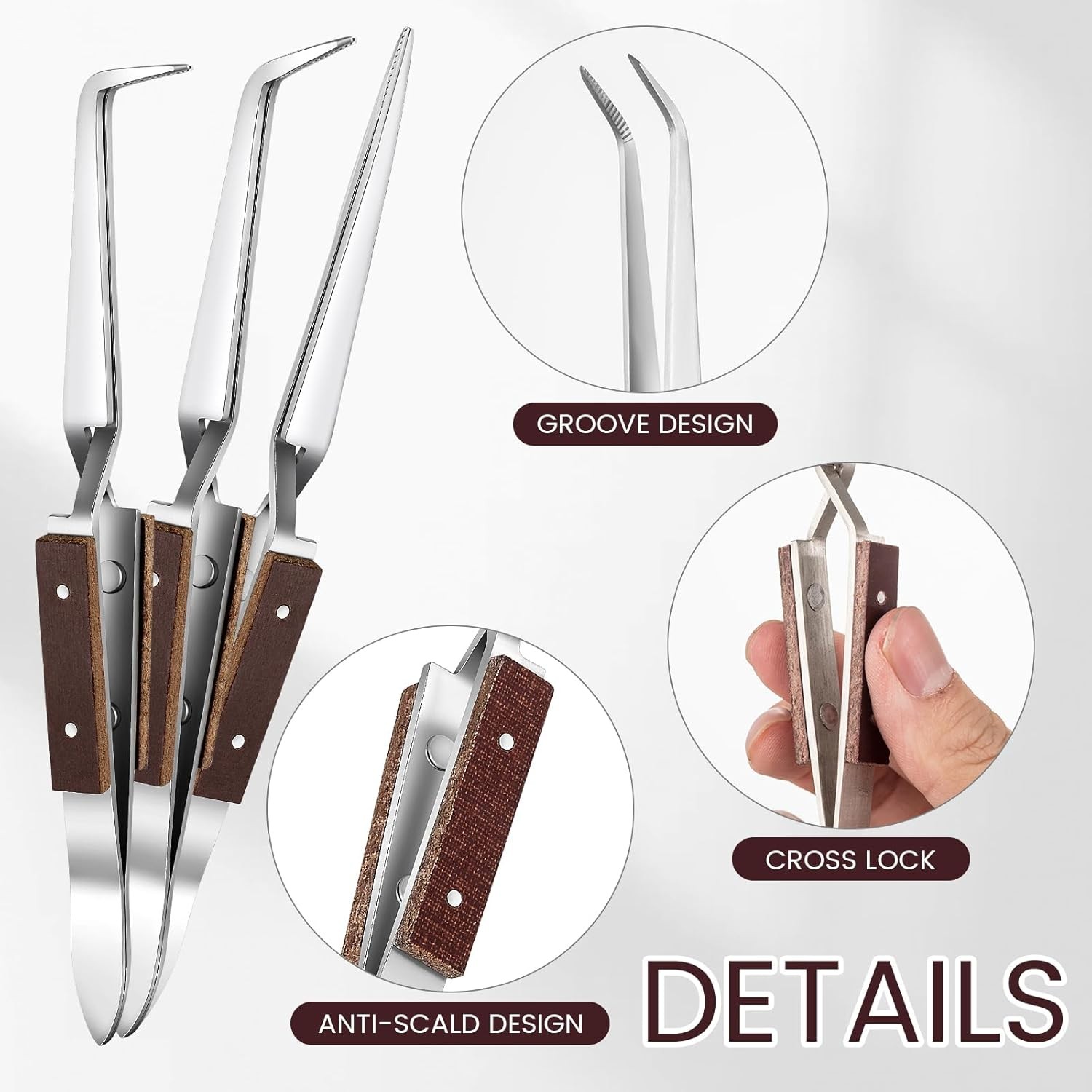 Gisafai 6PCS Jewelry Soldering Kit with Ceramic Blocks Tweezers Tongs Set