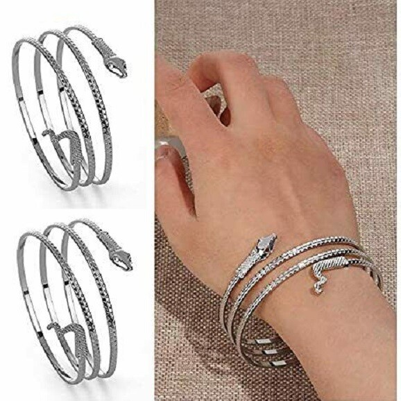 Elegant Unique 925 Sterling Silver New Charms Snake Design Bracelet Bangle Cuff