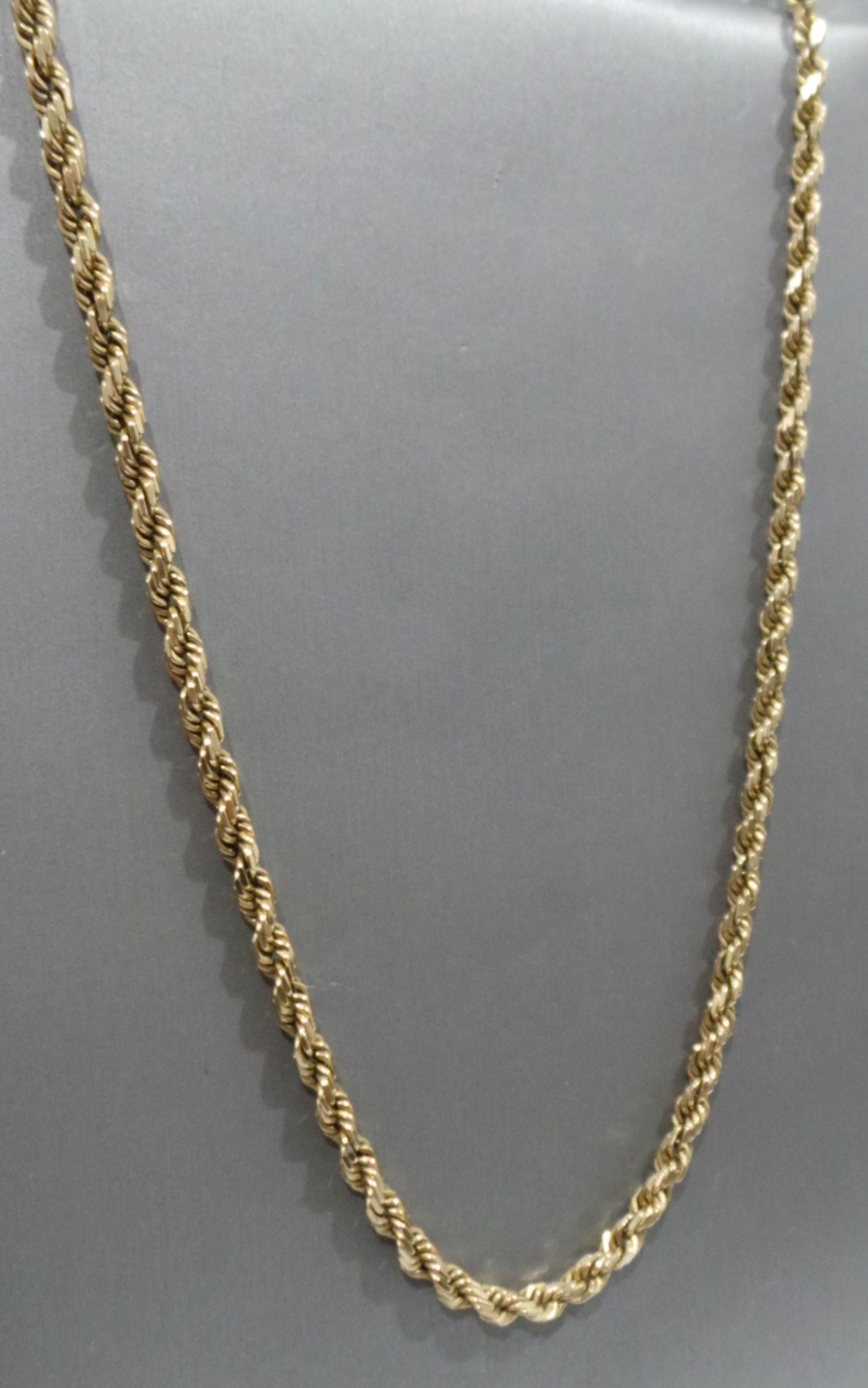 Solid 14k 585 Yellow Gold 22″ Rope Chain Link Necklace 26.92g 3.7mm