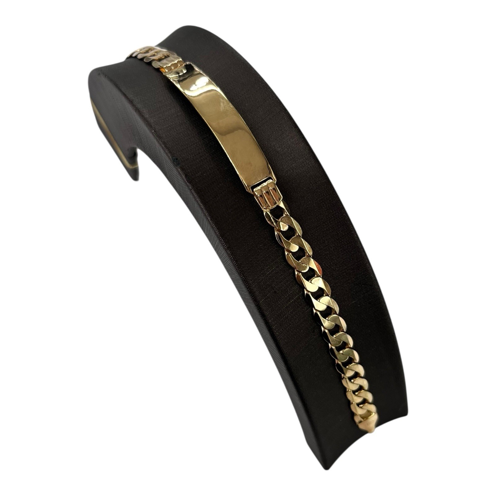 9ct 9k Yellow Gold ID Identity Curb Link Men’s Bracelet 11.76 Grams 21.5cm. New