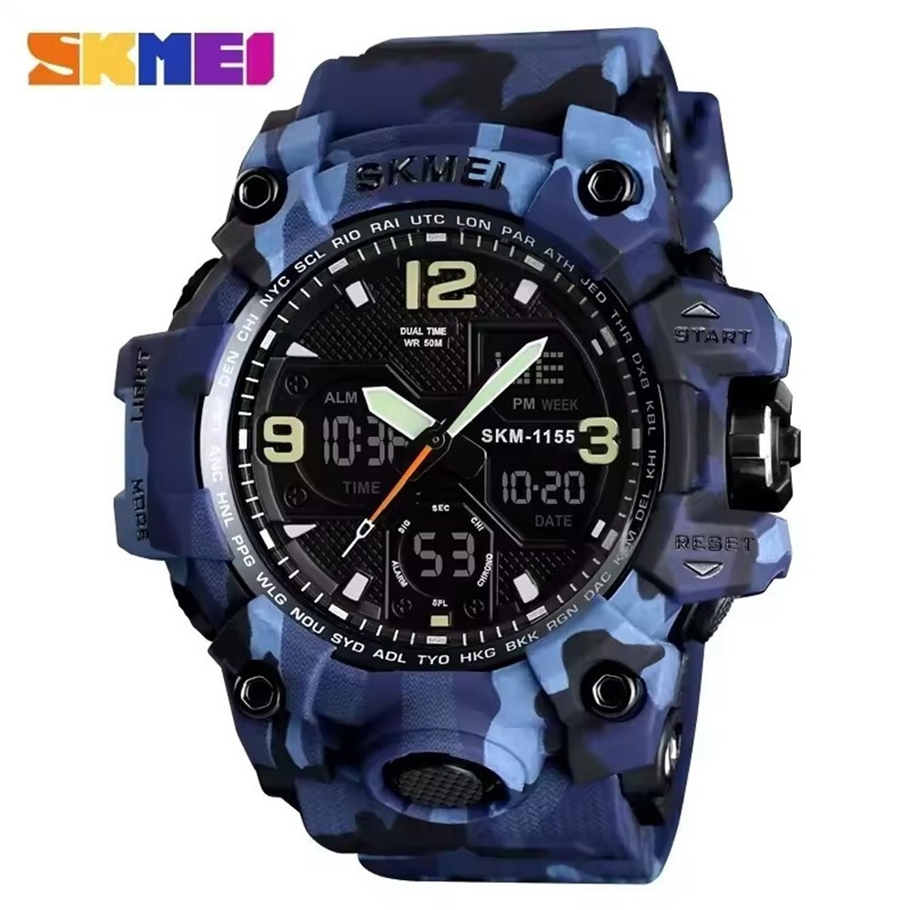 SKMEI Men Sport Watches Military Dual Time Boys Watch Digital Quartz Wristwatch