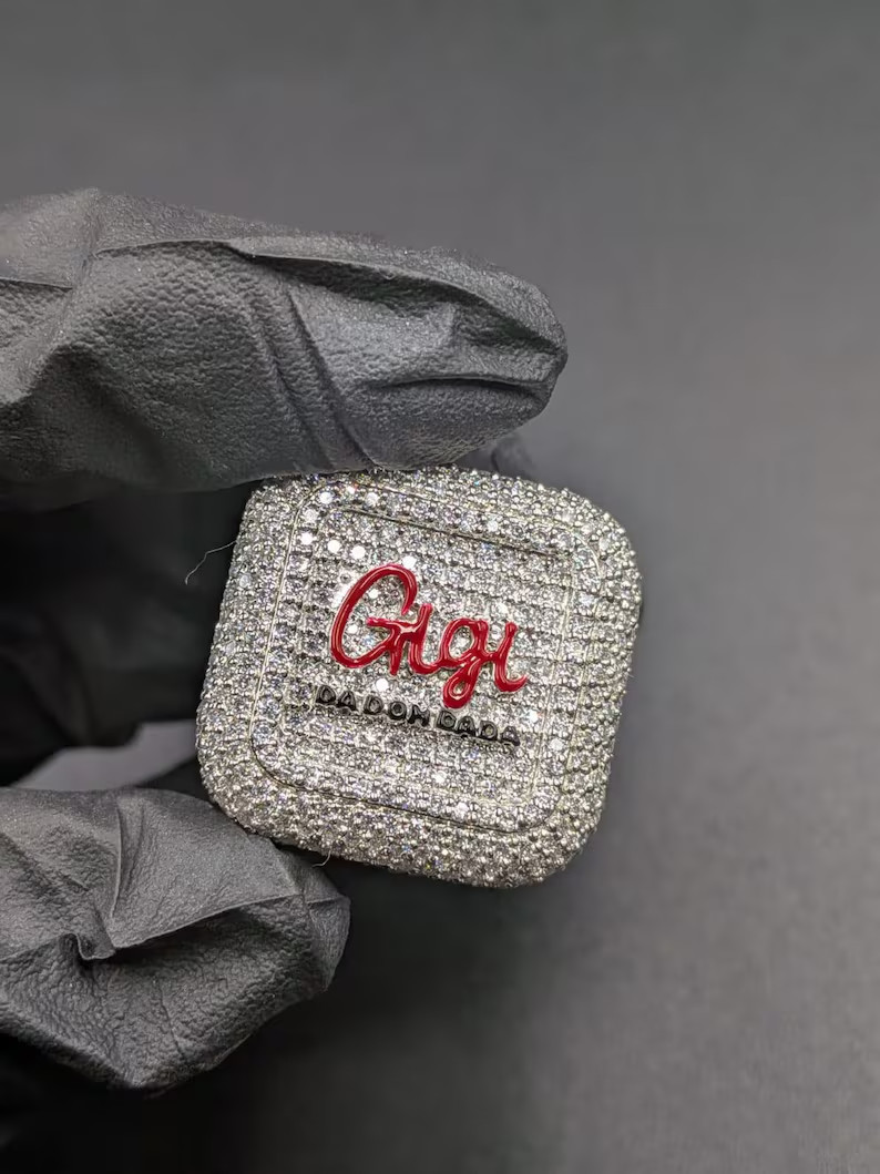 5TCW Round Lab Created Diamond Custom Name Personalized Ring 925 Sterling SIlver