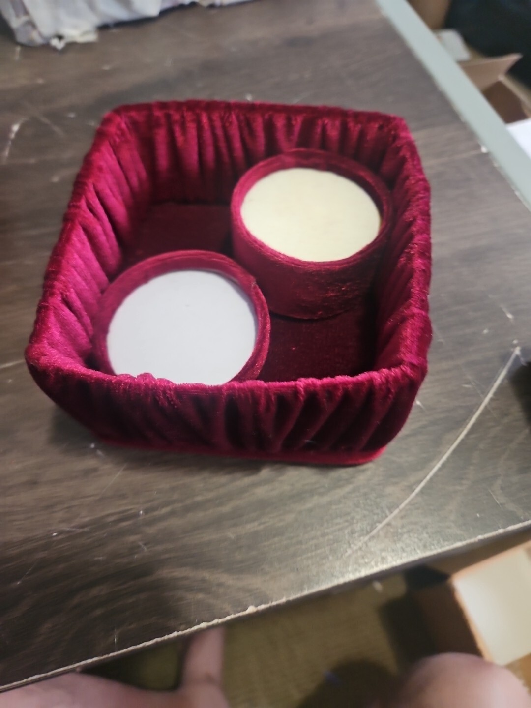Red Maroon Velvet Square Jewelry Box With Bow Big Box Gift Box Soft