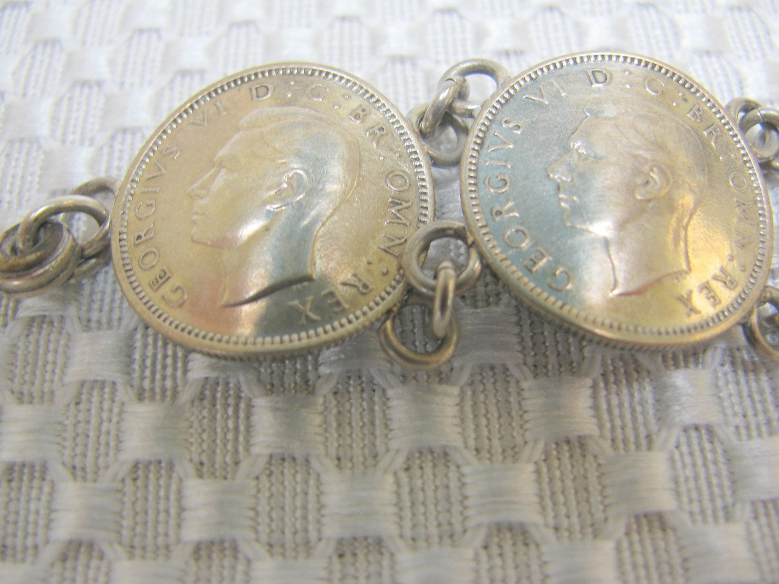 Vintage 1944 British Sixpence Coin Bracelet King George VI