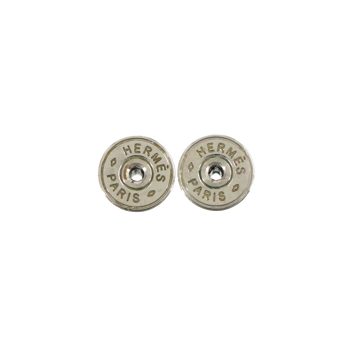 HERMES Mini Pop H Earrings Lilas Silver Pierced Accessory 90316089