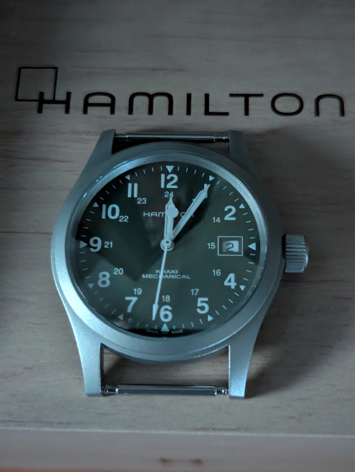 Hamilton Khaki Field Mechanical H69419363 Green ETA-2804 Date 38mm Complete Box