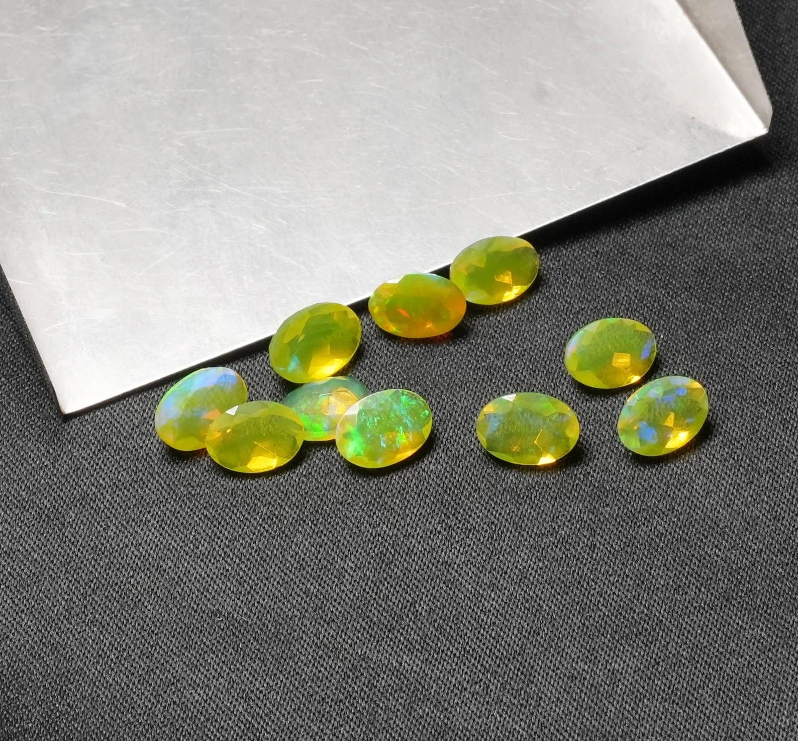 Natural Yellow Ethopian Opal Oval Faceted Cut 3x5mm To 8x10mm Loose Gemstone