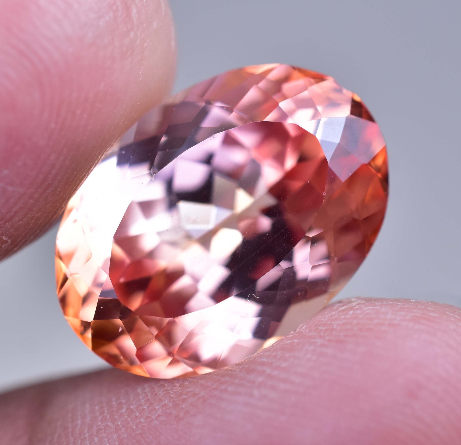Natural Imperial Topaz 15.45 Ct Oval Certified Flawless Loose Gemstone