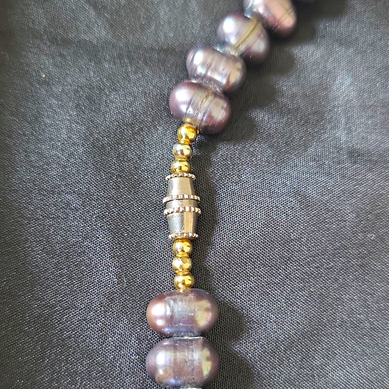 Baroque Gray Pearl Beaded Strand Necklace
