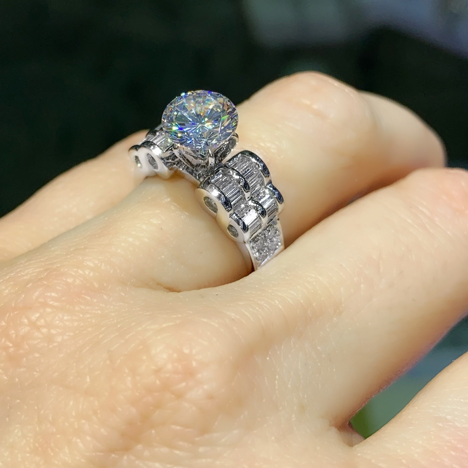 0.89ct Diamond Semi Mount Engagement Ring in 18k White Gold