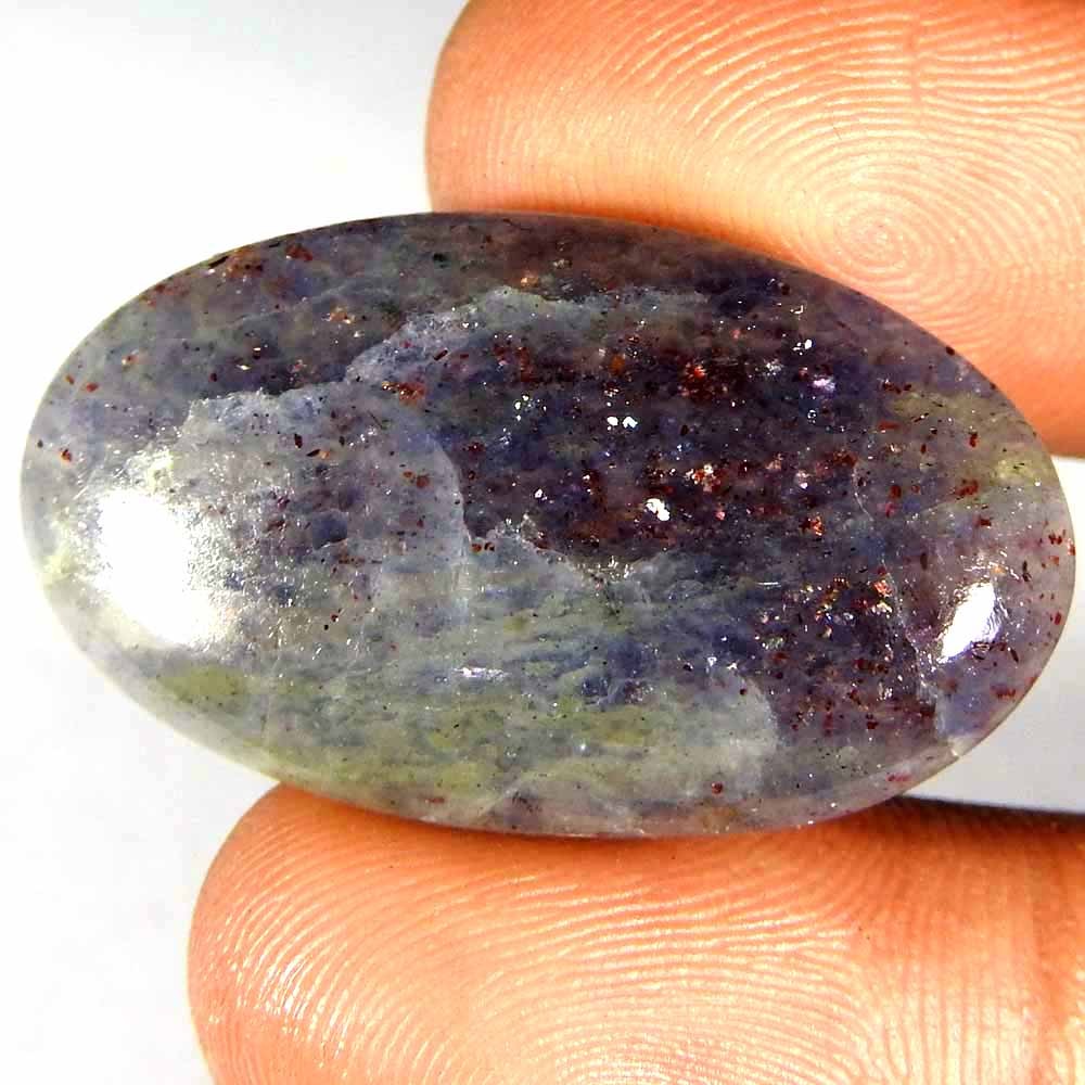 25.50Cts100%Natural Red Blue Iolite Sunstone Oval Cabochon Gemstone