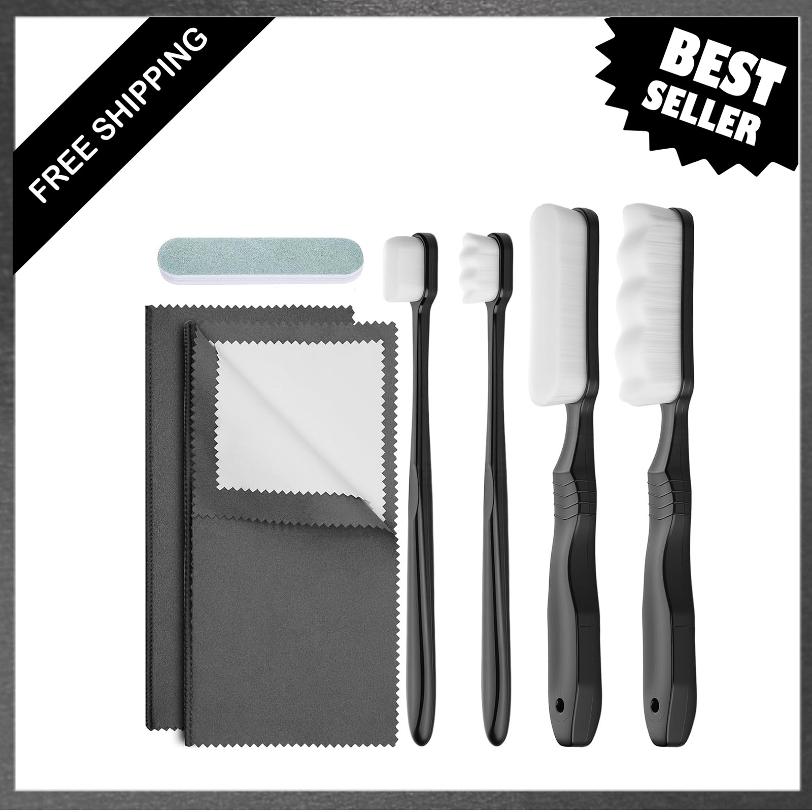 Silver Cleaning Kit, Tarnish Removal, Includes Brushes and Cloths, Jewelry and