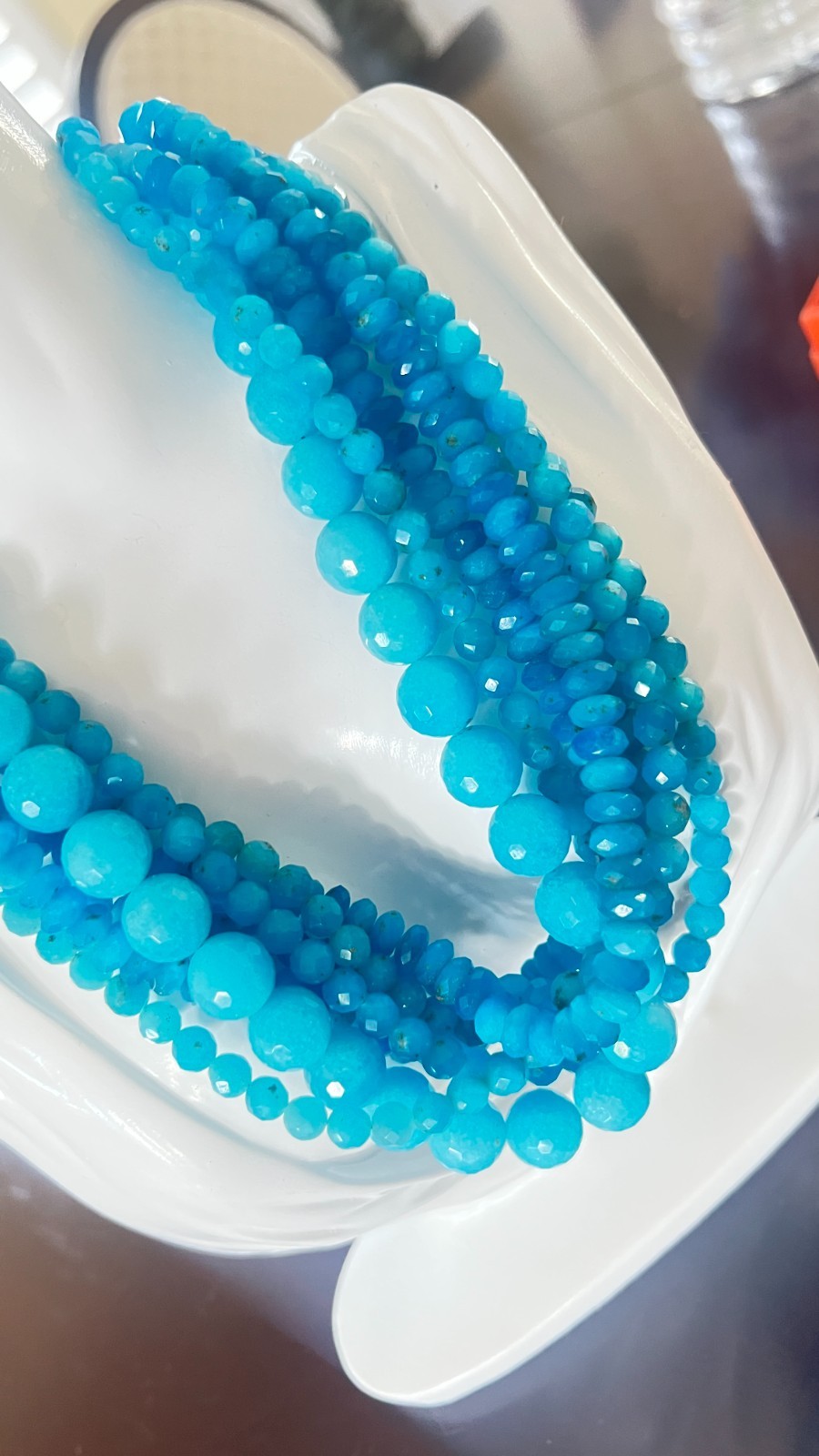 Turquois Necklace Multi-Strand Bead Necklace 18″. Vintage .Never Worn