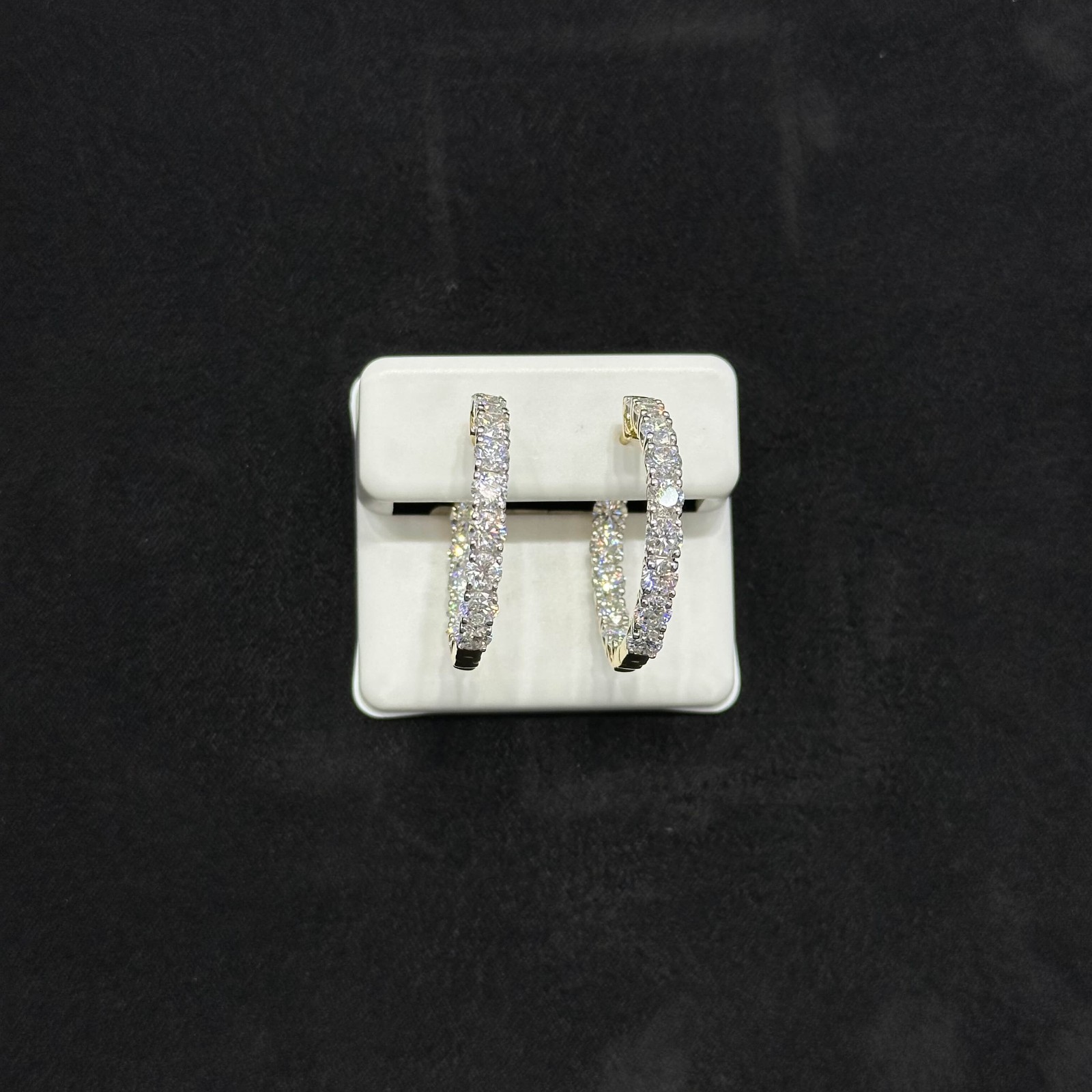 Lab Created Diamond Hoop Earrings 5 CTW 10k Gold