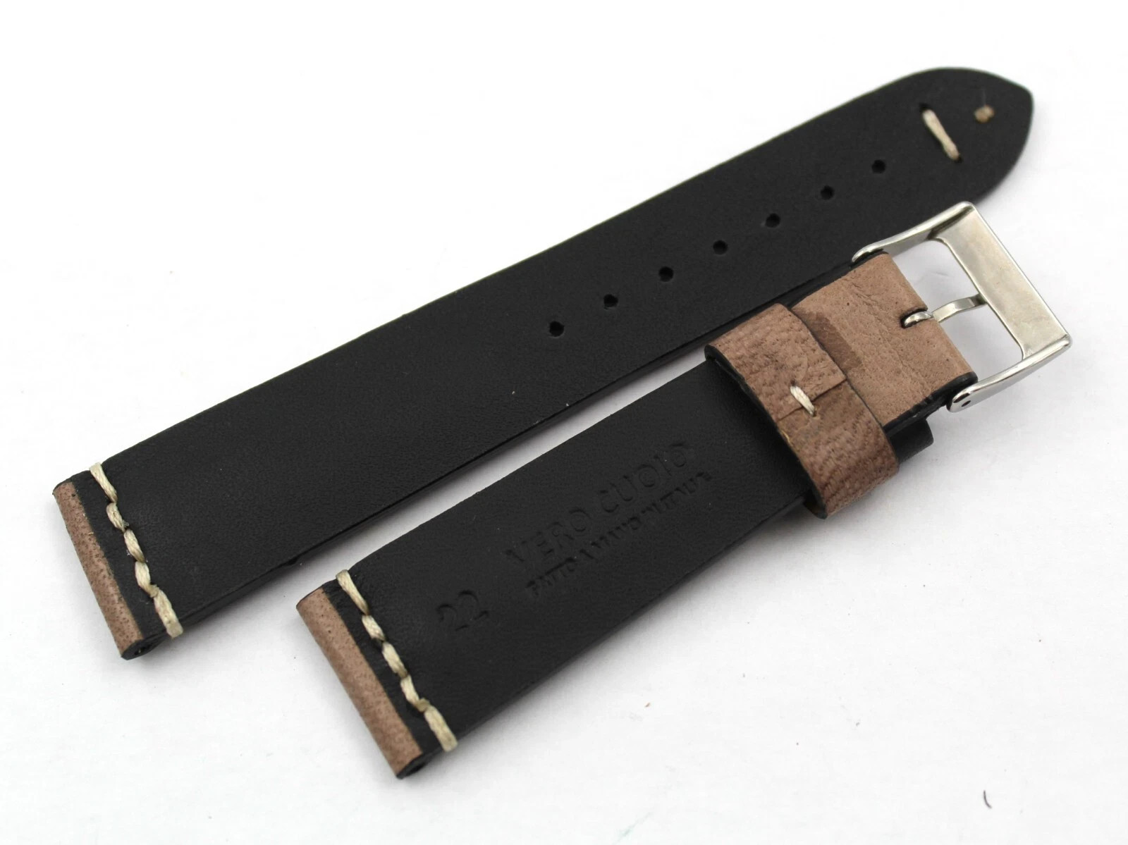 Tortora Leather Strap 22/18mm Accessories Sports Watches Made Italy Unisex New