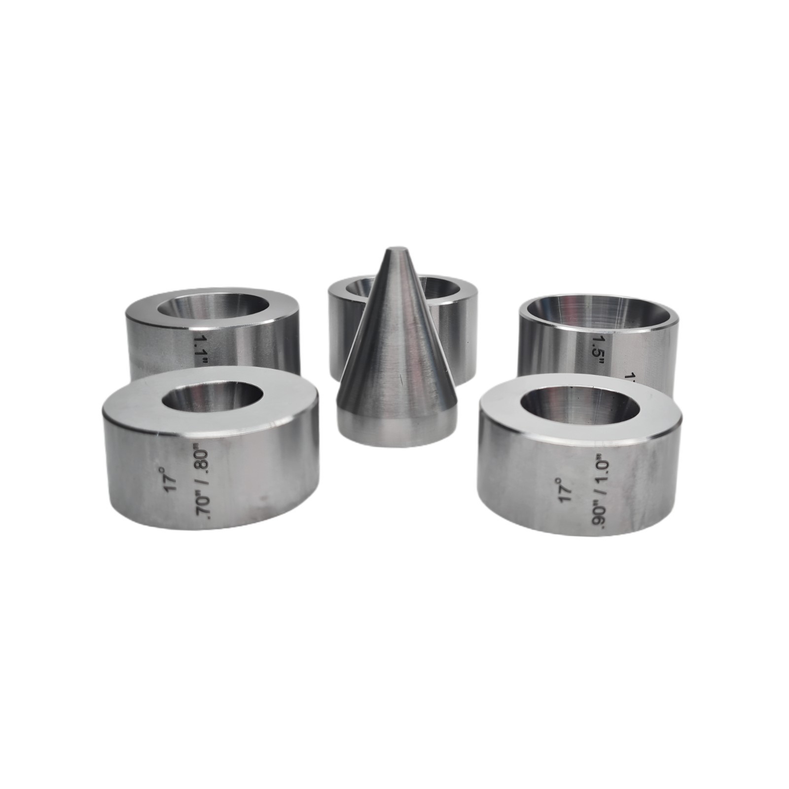 17 Degree Cone With 5 PC Taper Punches Hole Punch Coin Metal Jewelry Making Tool