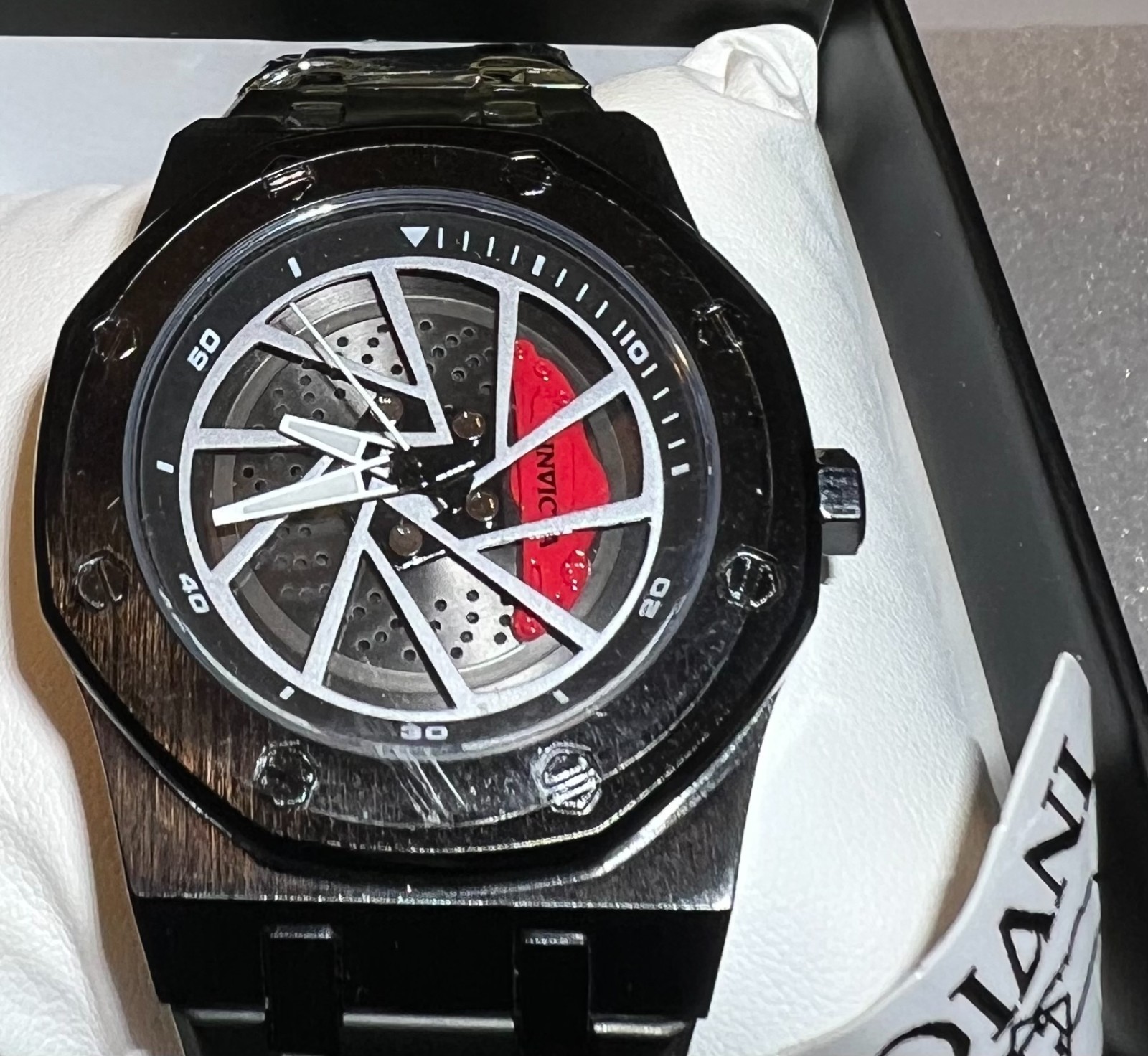 70036 Invicta Speedway Rim Mens 42mm Black Dial Chronograph Steel Bracelet Watch