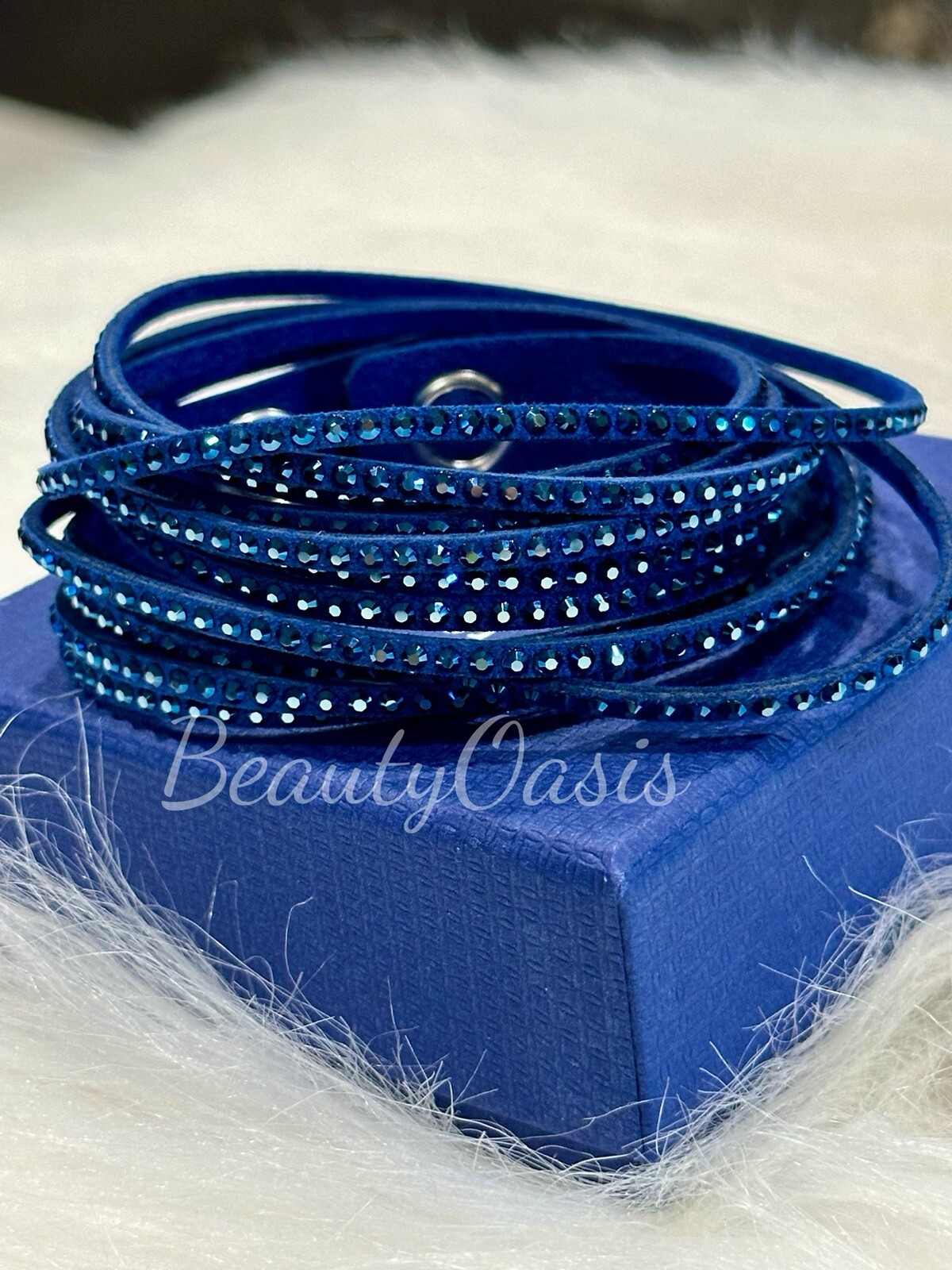 Swarovski Deluxe Slake Crystal Leather Wrap Bracelet, Choose Color (cc-104)
