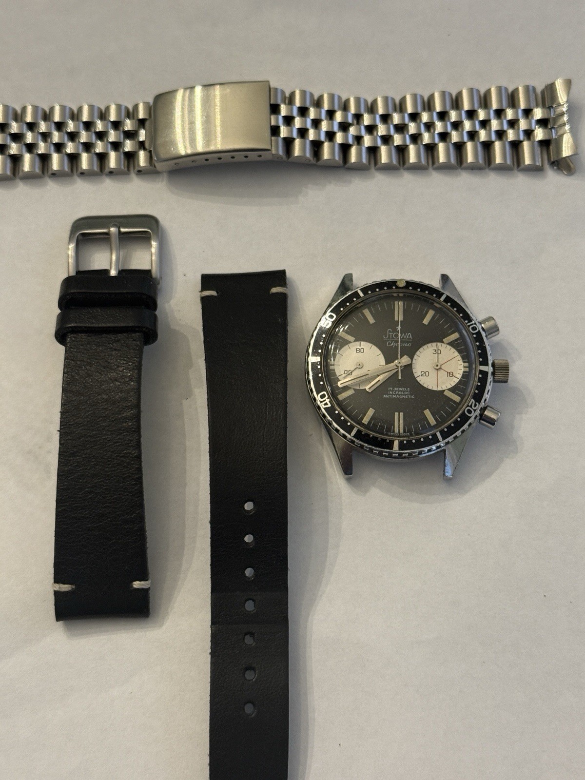 Vintage1968 Stowa Big Eye Chronograph Panda Valjoux 7733 Movement
