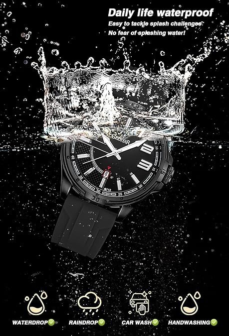 Men’s Waterproof Chronograph Watch Quartz Analog Casual Sport Wristwatch