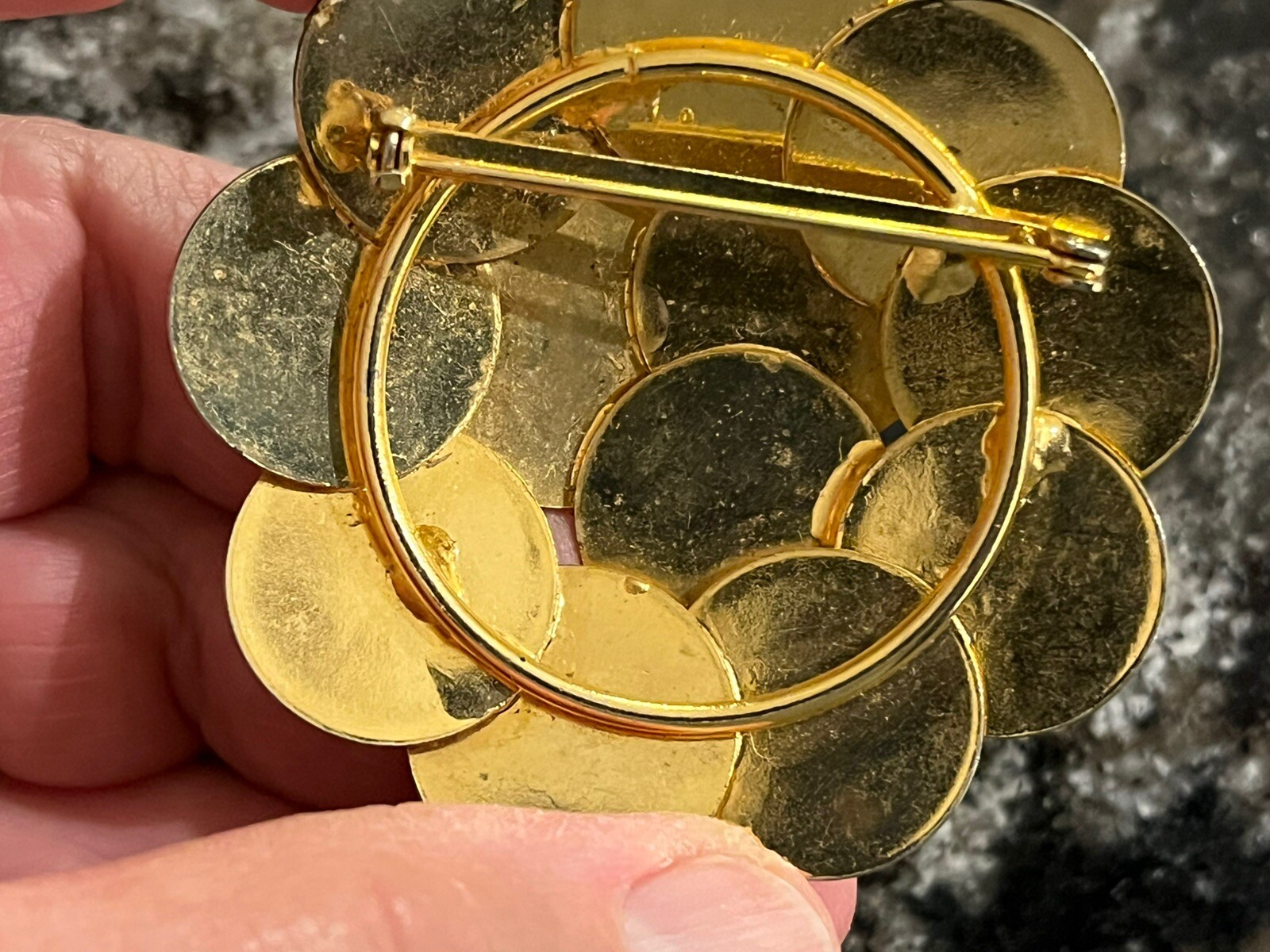 Brooch Astrological 12 Month Golden Color 2 1/4” Round Great Detail