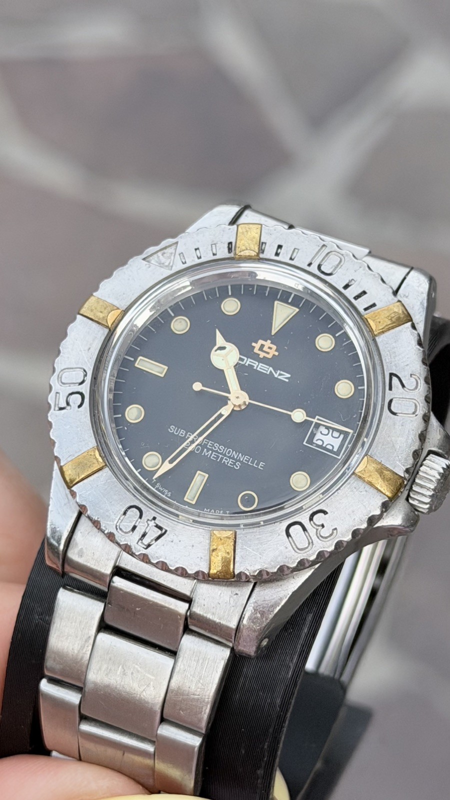 Lorenz 12286 Sub Professional Diver 200M Quartz ETA Steel 40mm