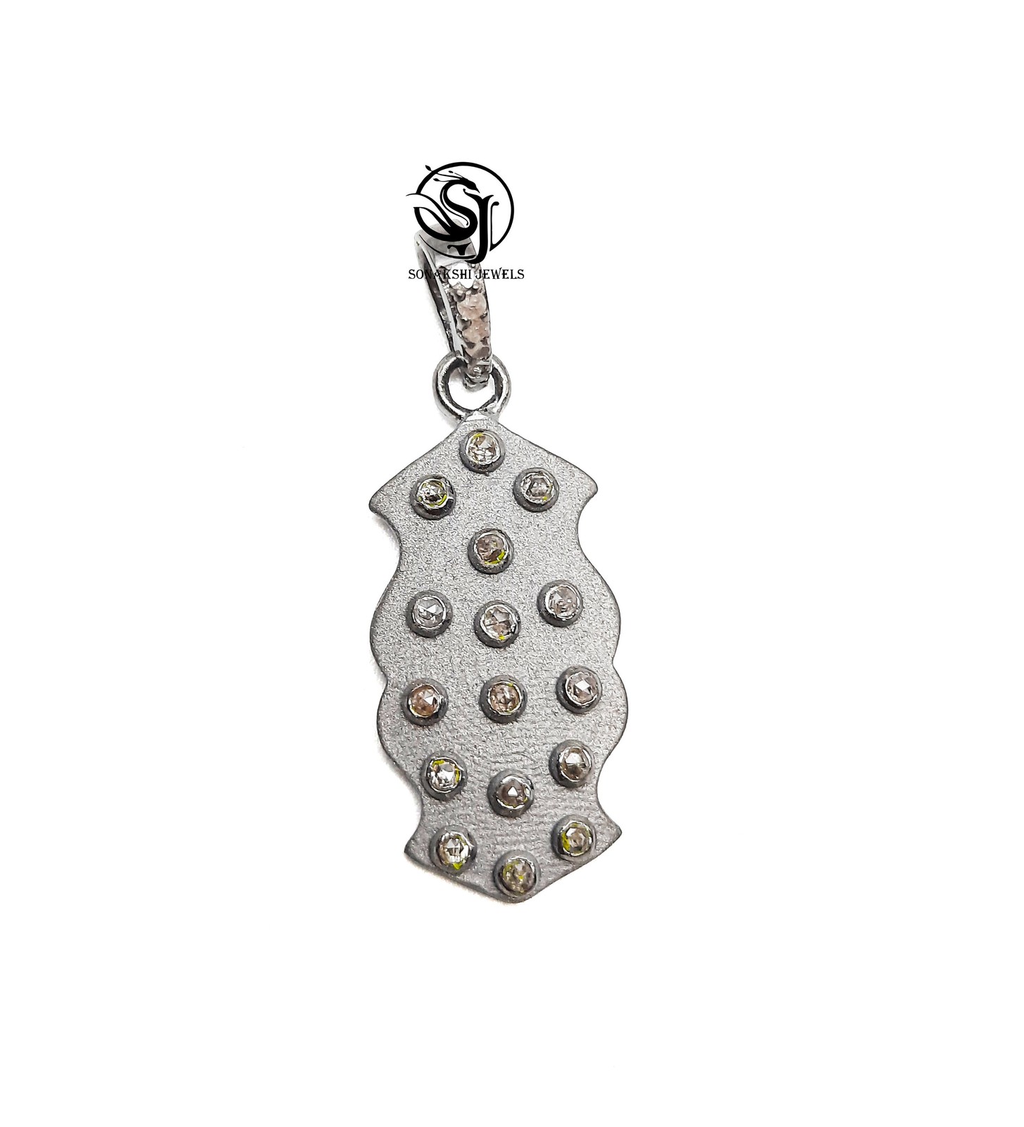 Handmade Ruby & Diamond Pave Sterling Silver Pendant – Anniversary Gift