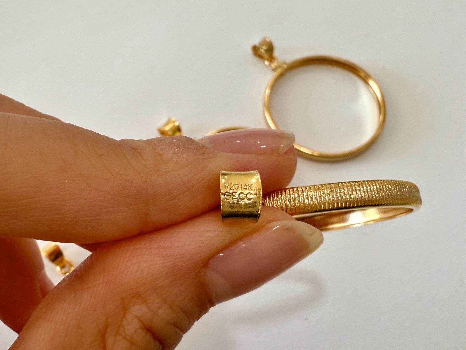 Authentic 14k Gold Filled Screw Top Bezel with Coin Edge 6 Sizes