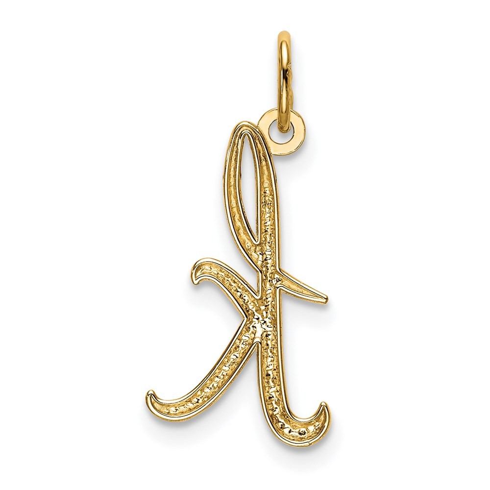 14k Yellow Gold Letter “K” Initial Charm Pendant 0.27g