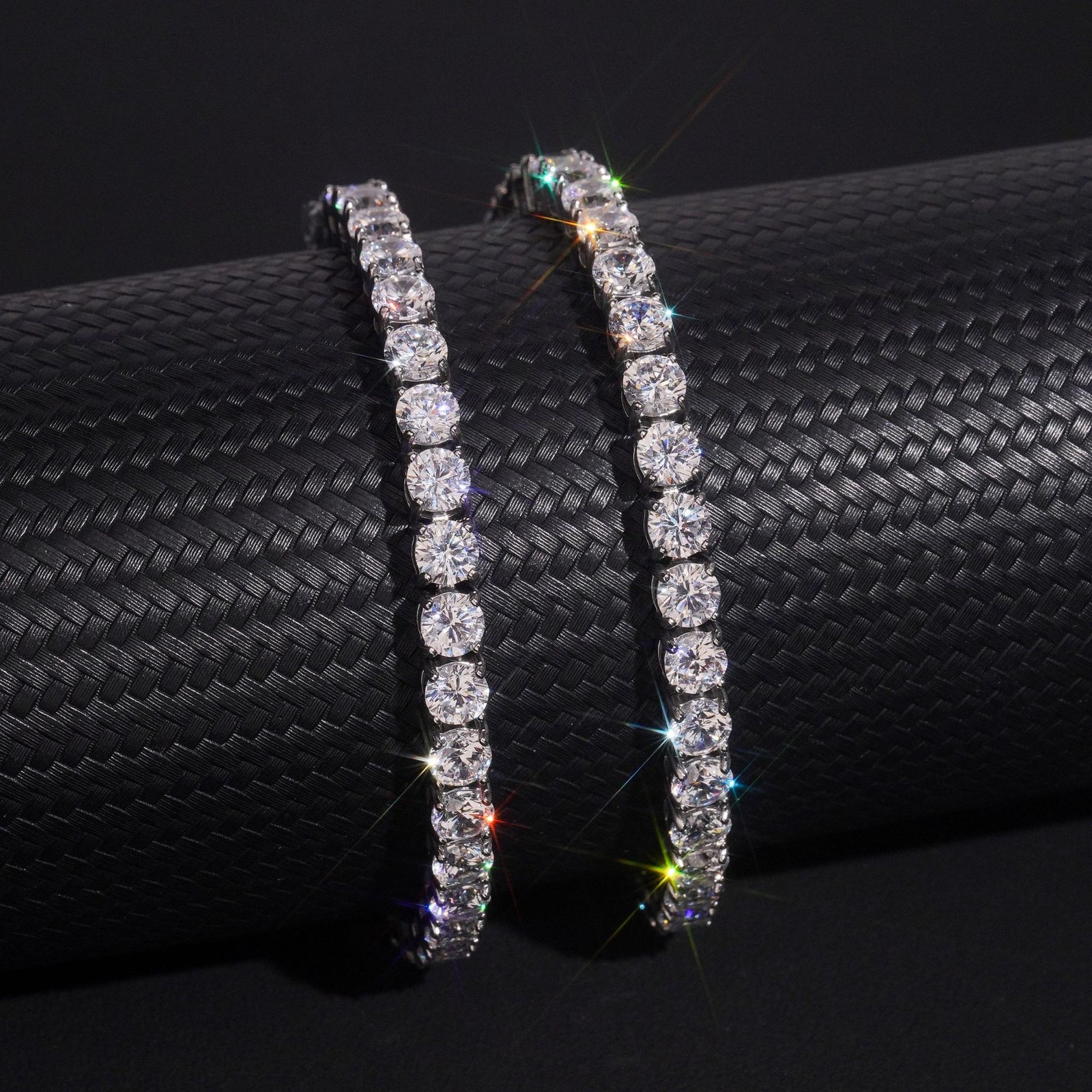 3-6mm 16-24″ Round Cut Zircon Tennis Chain 316L Stainless Steel Necklace Hip-hop
