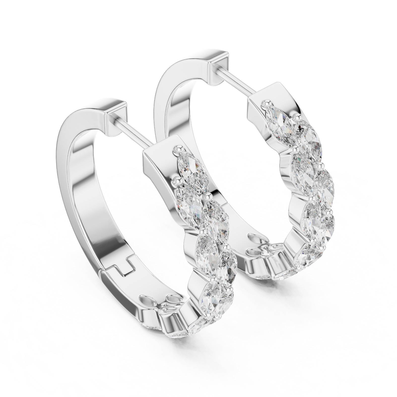 Lab grown diamond earring hoop | Silvadium | Life time tarnish free