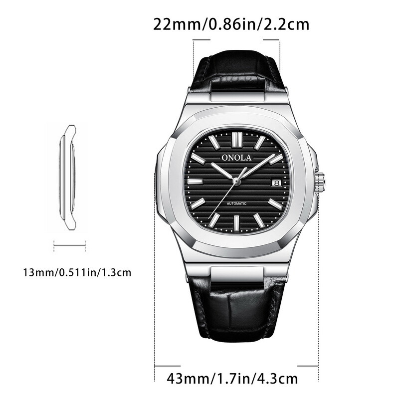 ONOLA Casual Business Calendar Waterproof Luminous Automatic Mechanical Watch