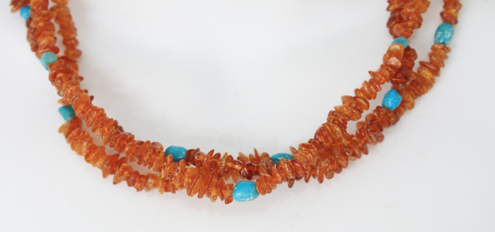 Jay King DRT Amber Turquoise 3 Strand Necklace 19″ Sterling Silver 925